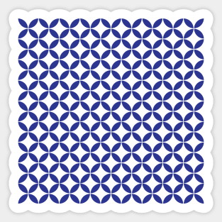 Retro Circles and Diamonds Blue 1 Sticker